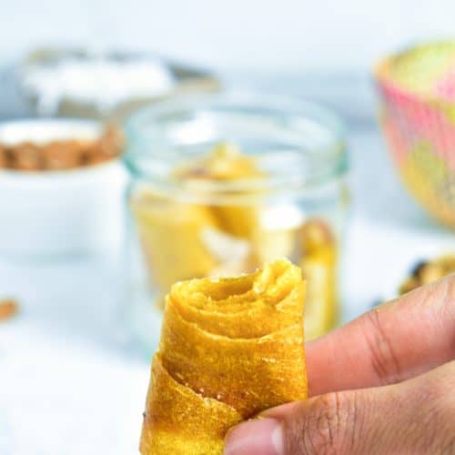 Rollos de fruta deshidratada