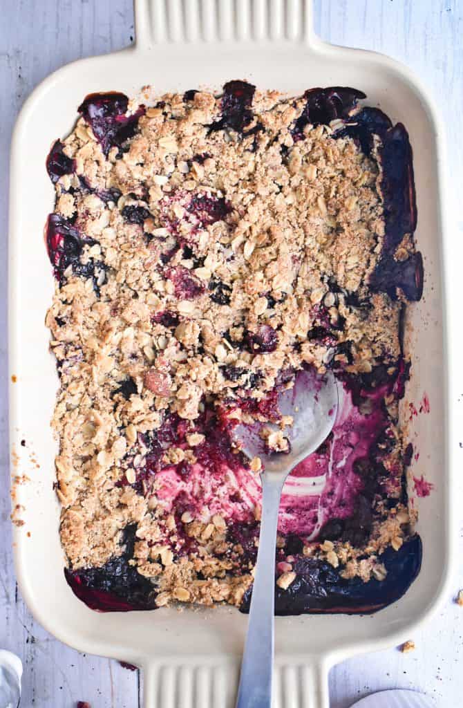 Crocante de frutos rojos sin azúcar refinada