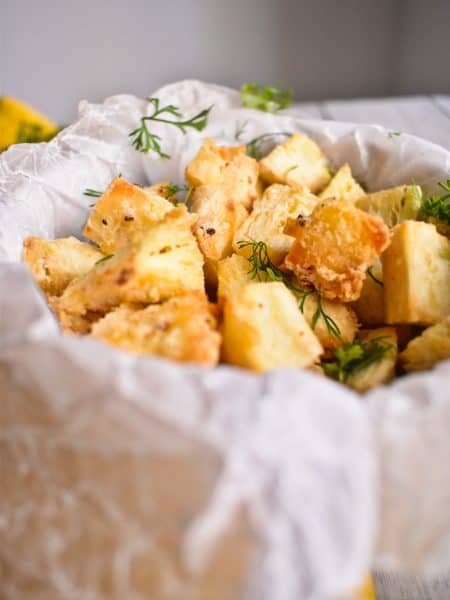 Yuca frita en la freidora de aire