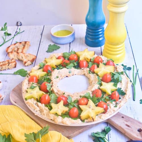 🎄Hummus navideño en forma de corona
